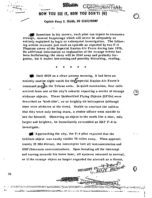 The Tehran UFO Incident — Tehran, Iran (1976)