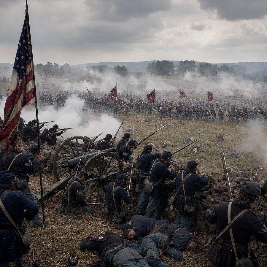 Civil War reenactment scene (AI-generated art)