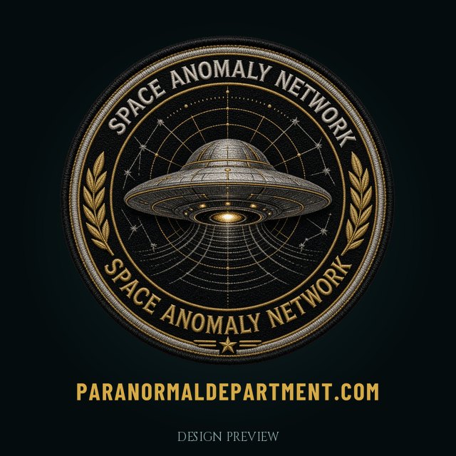 Space Anomaly Network badge design on a dark card
